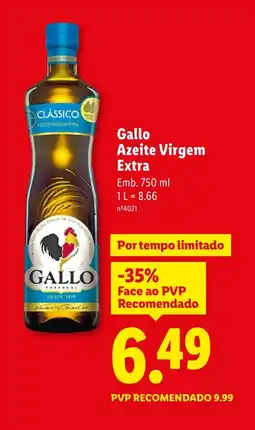 Lidl Gallo Azeite Virgem Extra promoção