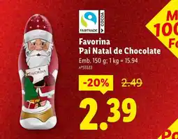 Lidl Favorina Pai Natal de Chocolate promoção