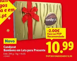 Lidl Candycat Bombons em Lata para Presente promoção