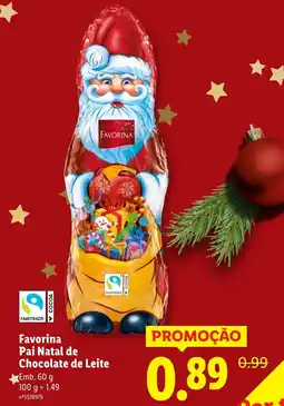 Lidl Favorina Pai Natal de Chocolate de Leite promoção