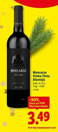 Lidl Monsaraz Vinho Tinto Alentejo promoção