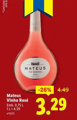 Lidl Mateus Vinho Rosé promoção