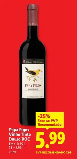 Lidl Papa Figos Vinho Tinto Douro DOC promoção