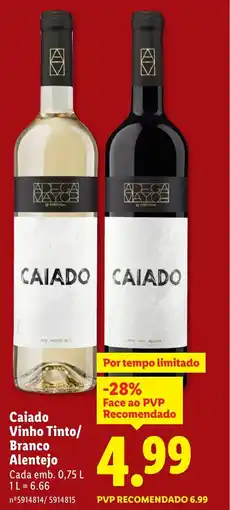 Lidl Caiado Vinho Tinto/ Branco Alentejo promoção