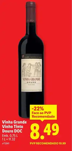 Lidl Vinha Grande Vinho Tinto Douro DOC promoção