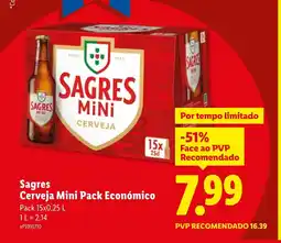 Lidl Sagres Cerveja Mini Pack Económico promoção