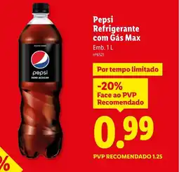Lidl Pepsi Refrigerante com Gás Max promoção