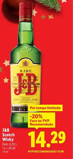 Lidl J&B Scotch Wisky promoção