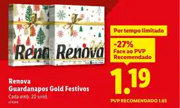 Lidl Renova Guardanapos Gold Festivos promoção
