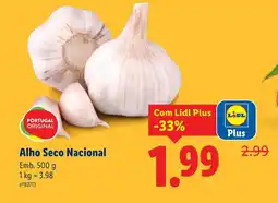 Lidl Alho Seco Nacional promoção