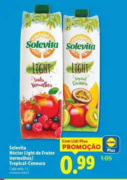 Lidl Solevita Néctar Light de Frutos Vermelhos/ Tropical-Cenoura promoção