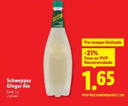 Lidl Schweppes Ginger Ale promoção