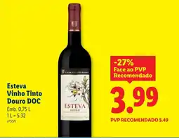 Lidl Esteva Vinho Tinto Douro DOC promoção