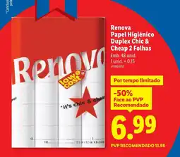 Lidl Renova Papel Higiénico Duplex Chic & Cheap 2 Folhas promoção