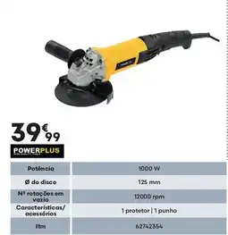 Bricomarché POWERPLUS Rebarbadora Potência 1000 W promoção