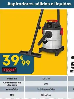 Bricomarché iTools Aspiradores sólidos e líquidos 1250 W promoção