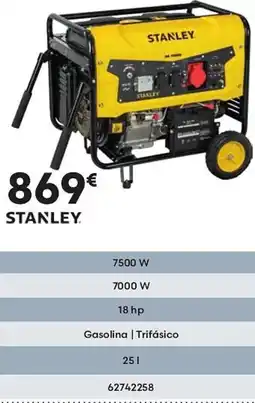 Bricomarché STANLEY Geradores 7500 W promoção