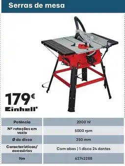 Bricomarché Einhell Serras de mesa 2000W promoção