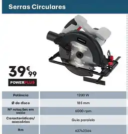 Bricomarché POWERPLUS Serras Circulares 1200W promoção
