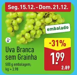ALDI Uva Branca sem Grainha promoção