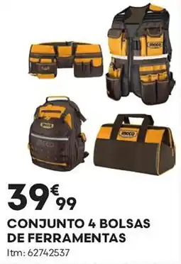 Bricomarché Conjunto 4 bolsas de ferramentas promoção