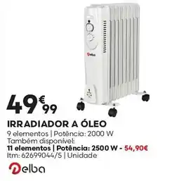Bricomarché Delba irradiador a óleo promoção