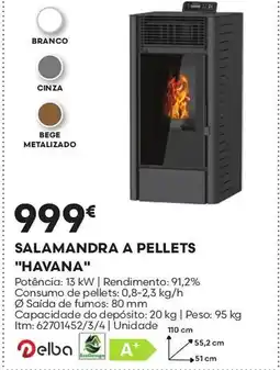 Bricomarché Delba salamandra a pellets "havana" promoção