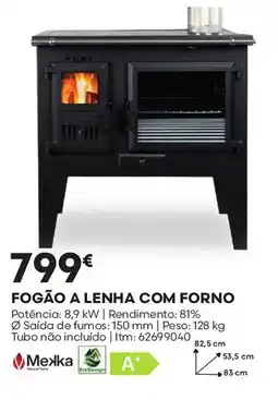 Bricomarché Mexka fogão a lenha com forno promoção