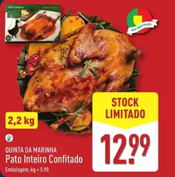 ALDI Quinta da marinha pato inteiro confitado promoção