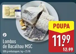 ALDI Lombos de Bacalhau MSC promoção
