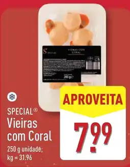 ALDI Special vieiras com coral promoção