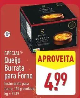 ALDI Special queijo burrata para forno promoção