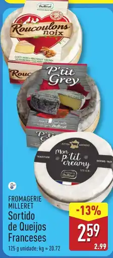 ALDI Fromagerie milleret Sortido de Queijos Franceses promoção