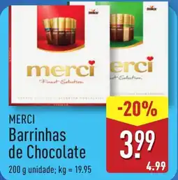 ALDI Merci Barrinhas de Chocolate promoção