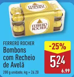 ALDI Ferrero rocher bombons com recheio de avelã promoção