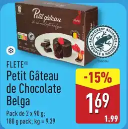 ALDI FLETE Petit Gâteau de Chocolate Belga promoção