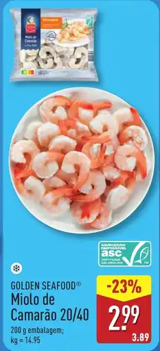 ALDI Golden seafood miolo de camarão 20/40 promoção