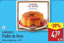 ALDI FABRIDOCE Pudim de Ovos promoção