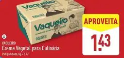 ALDI VAQUEIRO Creme Vegetal para Culinária promoção