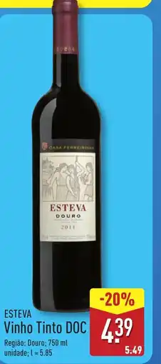 ALDI ESTEVA Vinho Tinto DOC promoção
