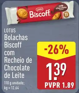 ALDI LOTUS Bolachas Biscoff com Recheio de Chocolate de Leite promoção