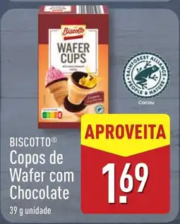 ALDI BISCOTTO Copos de Wafer com Chocolate promoção