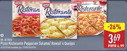 ALDI DR. OETKER Pizza Ristorante Pepperoni Salame/ Hawai/ 4 Queijos promoção