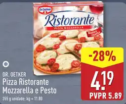 ALDI DR. OETKER Pizza Ristorante Mozzarella e Pesto promoção