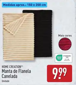 ALDI HOME CREATION Manta de Flanela Canelada promoção