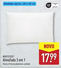 ALDI NOVITESSE Almofada 3 em 1 Altura e firmeza adaptáveis; unidade promoção
