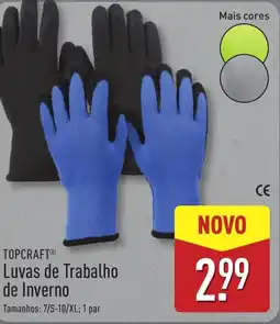 ALDI TOPCRAFT Luvas de Trabalho de Inverno Tamanhos: 7/S-10/XL; 1 par promoção