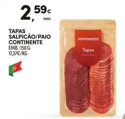 Continente Tapas salpicão/paio continente promoção