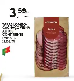 Continente Tapas lombo/ cachaço vinha alhos continente promoção