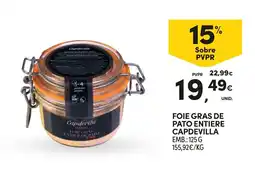 Continente Foie gras de pato entiere capdevilla promoção